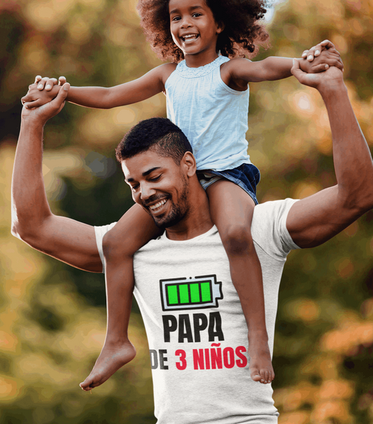 Papá de 3 niños Batería Full - Día De Los Padres